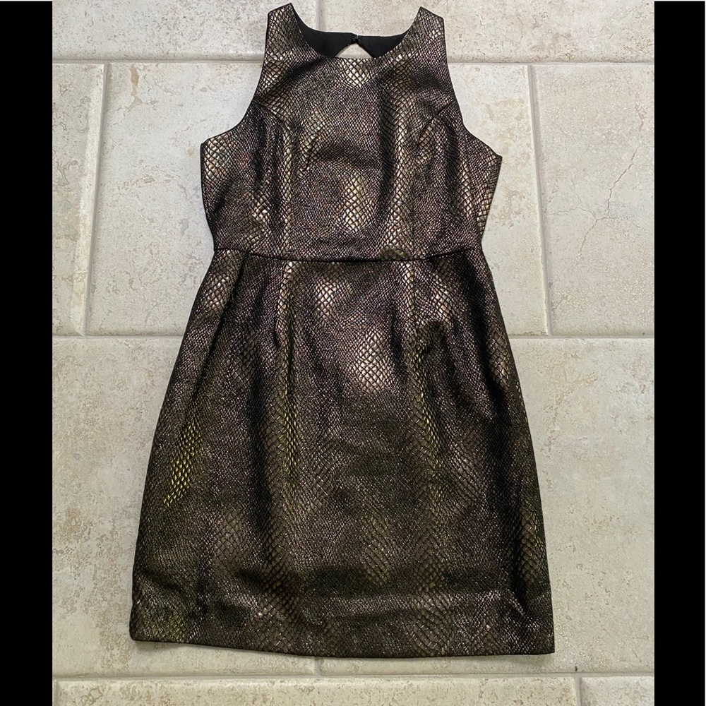 SOLD 5/48 Cutout Halter Cocktail Dress Size 6 BlackGold SOLD
